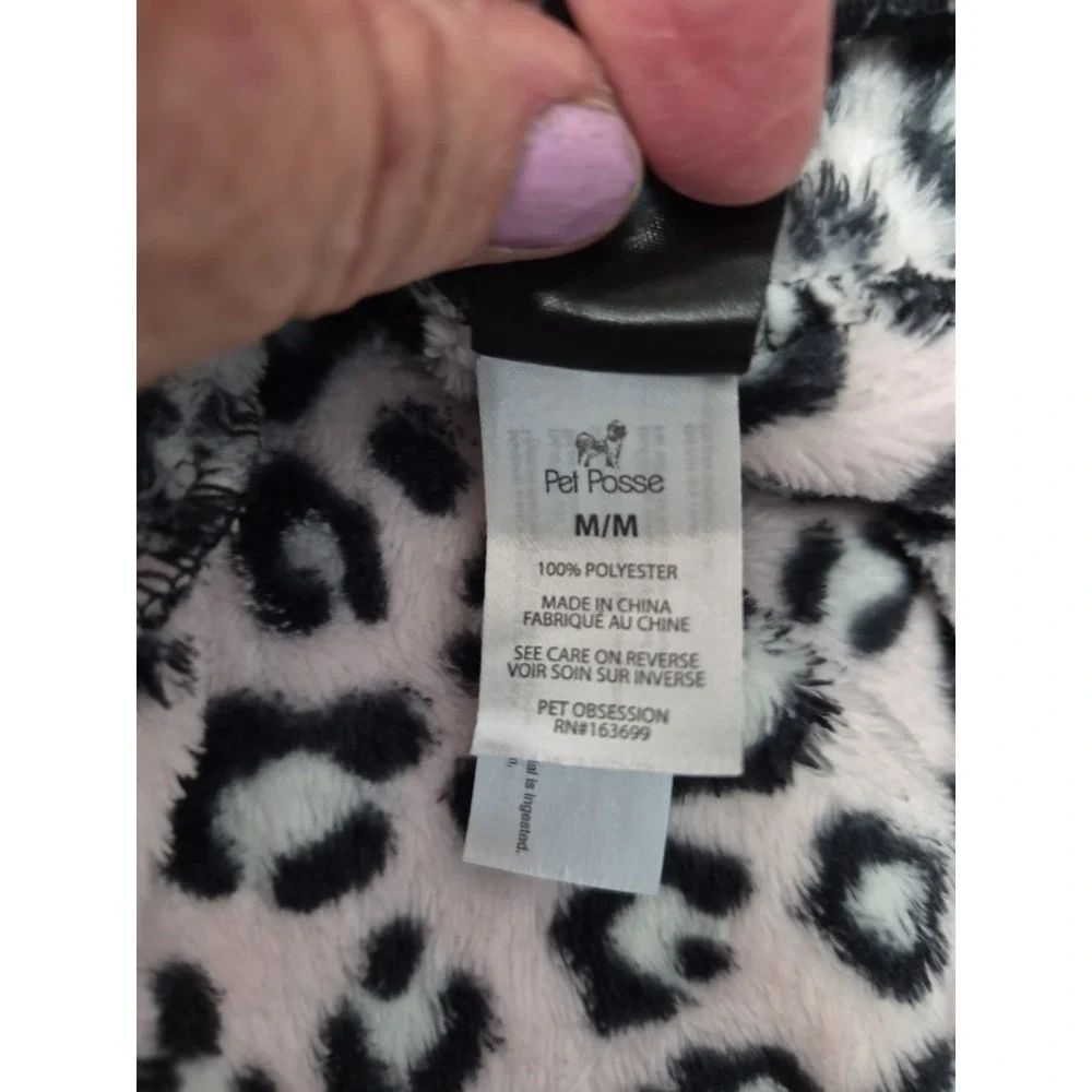 PET POSSE Pink Leopard Dog Pajamas Size Medium